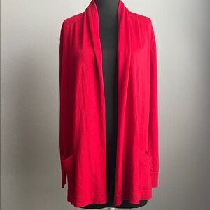 Talbots Vibrant Red Open Cardigan